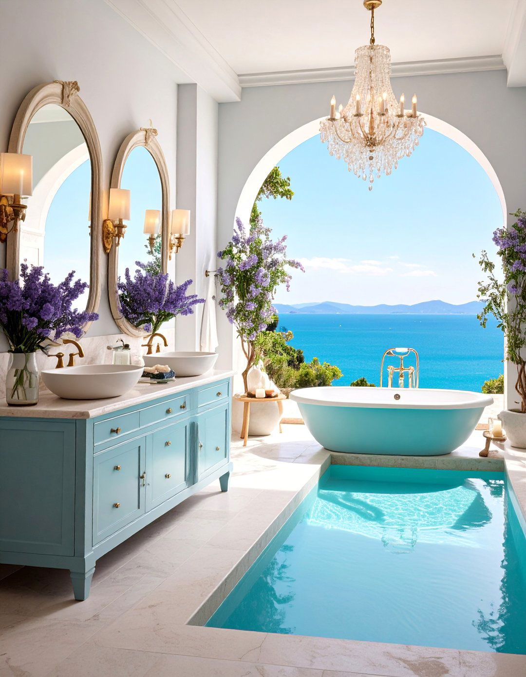 French Riviera Pool Bathroom - 25 Pool Bathroom Ideas