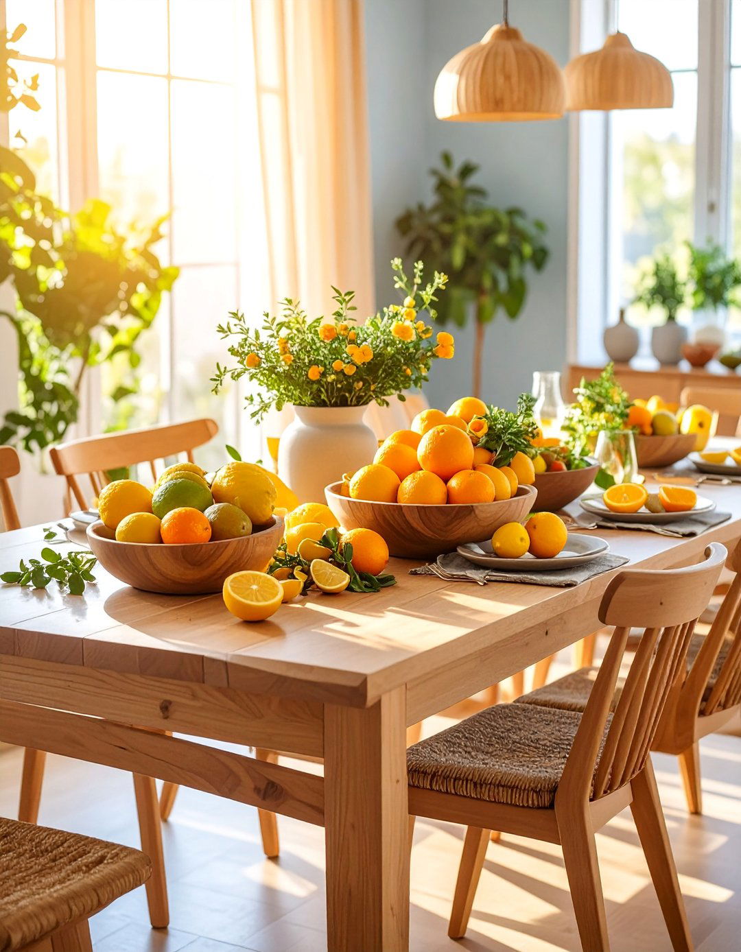 Fresh Citrus Dining Room Table Summer Display - 25 Dining Room Table Decor Ideas