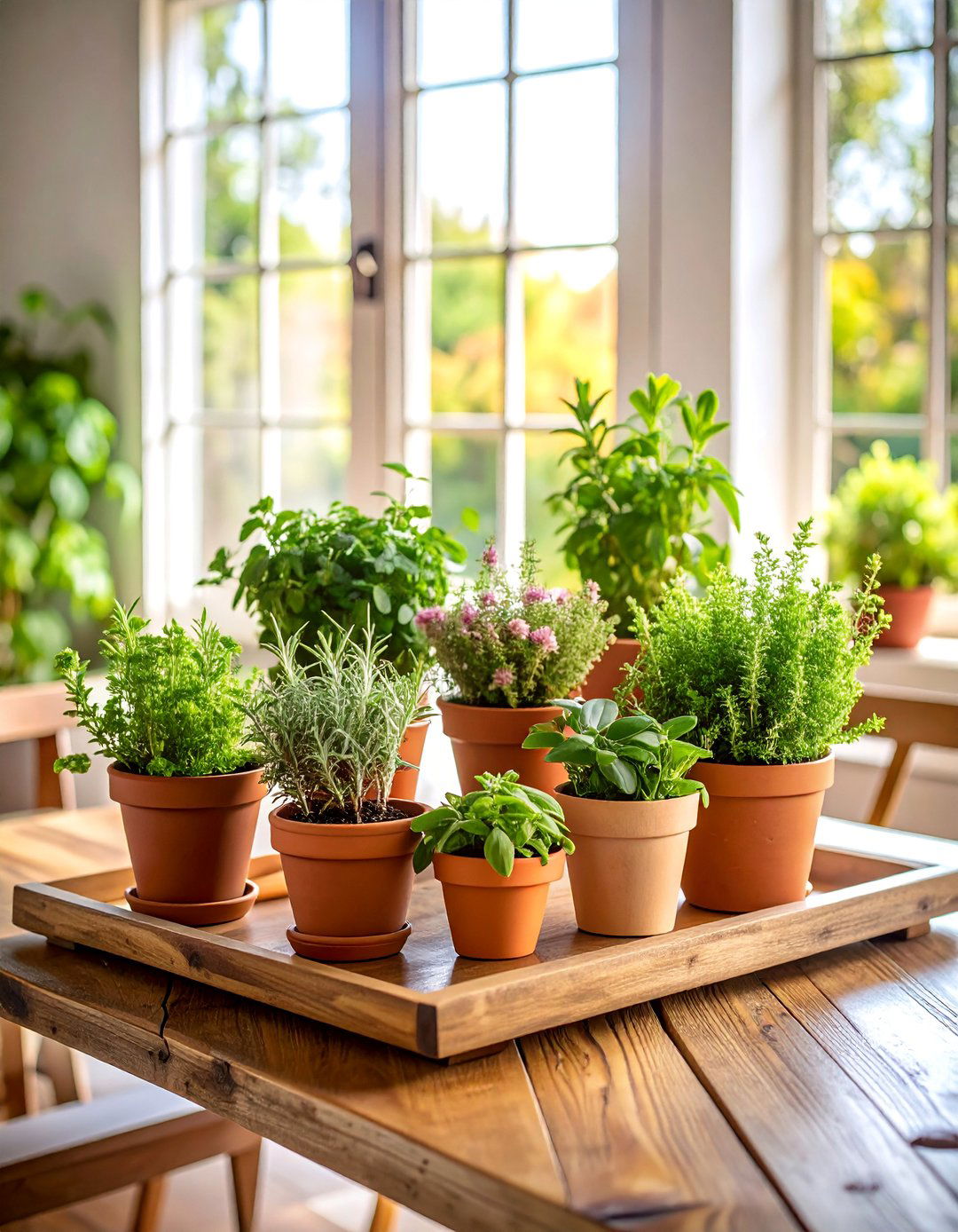 Fresh Herb Garden Centerpiece - 25 Dining Table Centerpiece Ideas