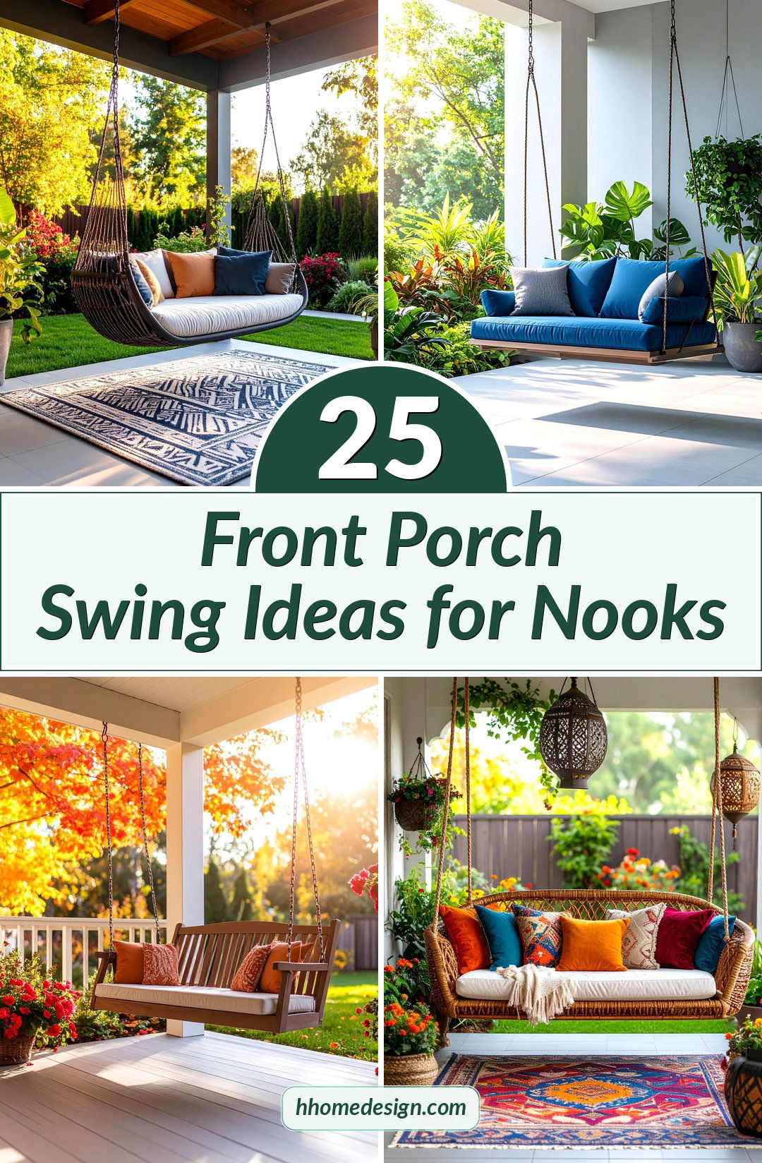 25 Front Porch Swing Ideas for Nooks