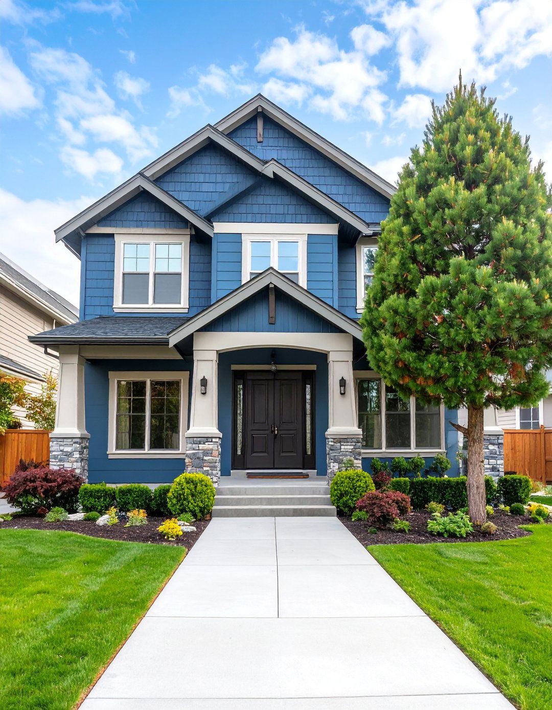 Front Yard Centerpiece Pine Landscape - 25 Pine Tree Landscape Ideas