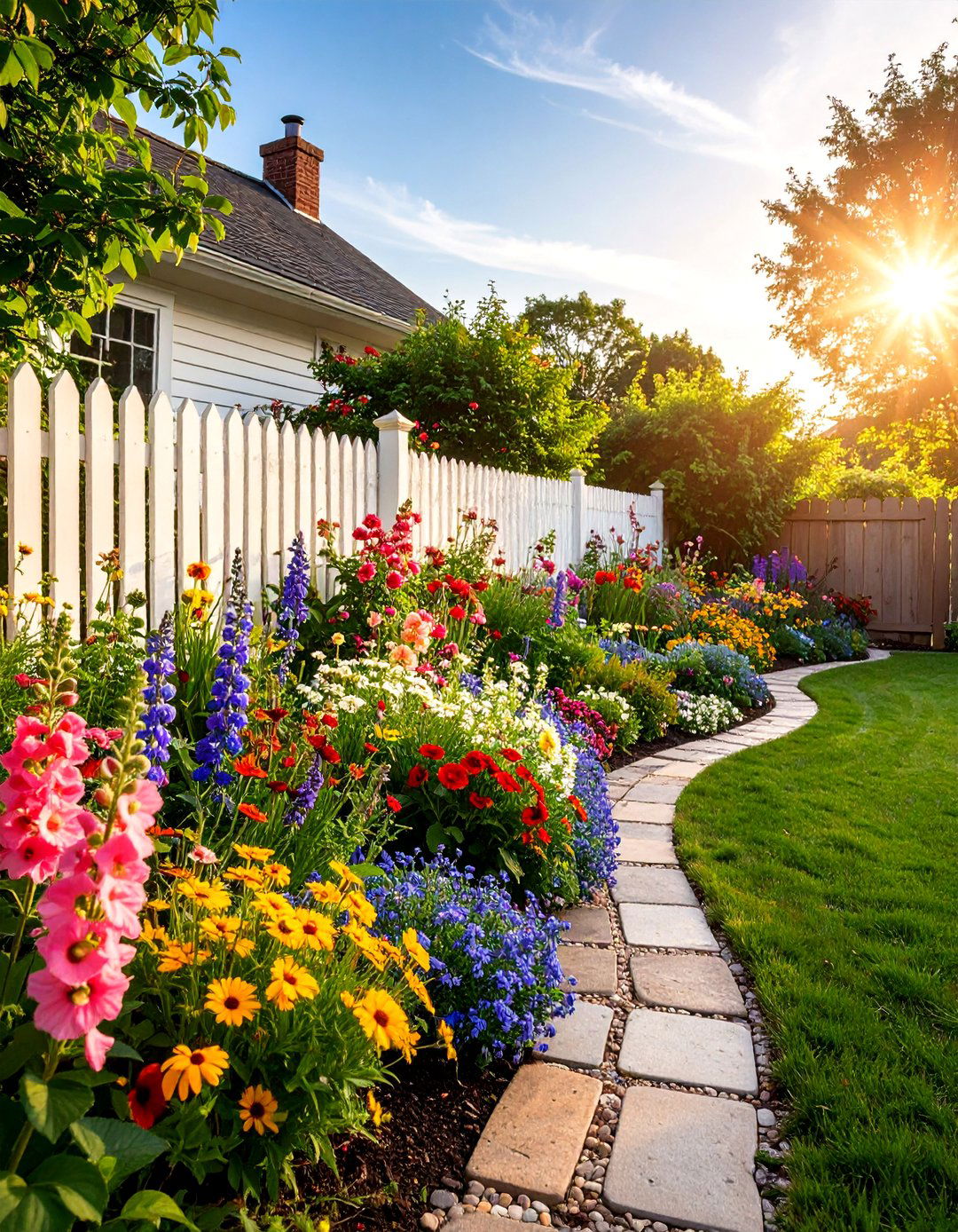 Front Yard Flower Bed with Cottage Garden Charm - 25 Front Yard Flower Bed Ideas