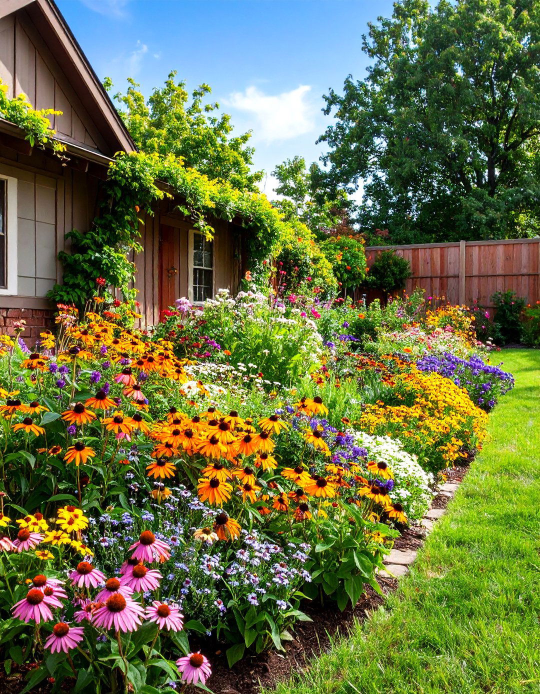 Front Yard Flower Bed with Pollinator Friendly Native Plants - 25 Front Yard Flower Bed Ideas