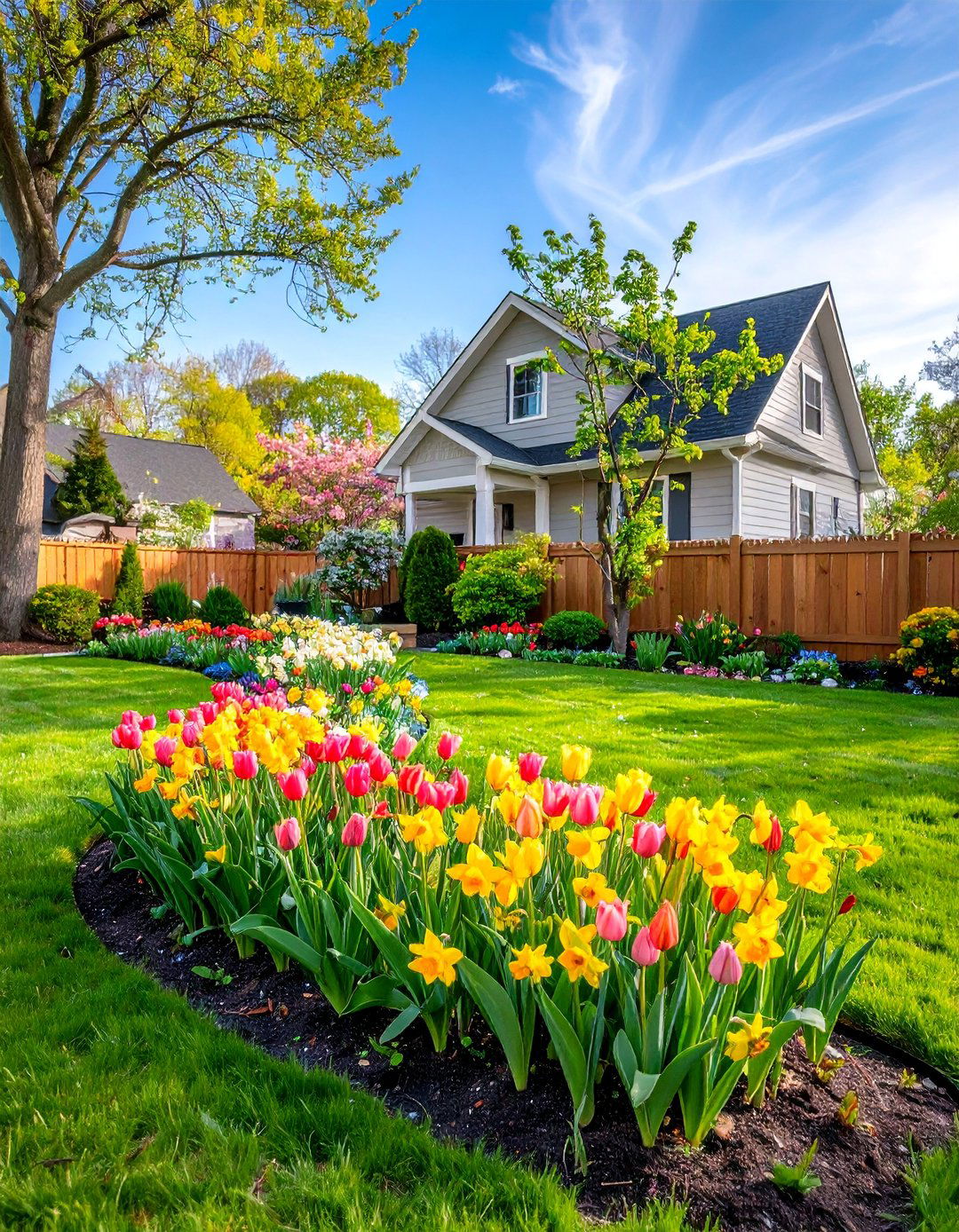 Front Yard Flower Bed with Seasonal Color Rotation - 25 Front Yard Flower Bed Ideas