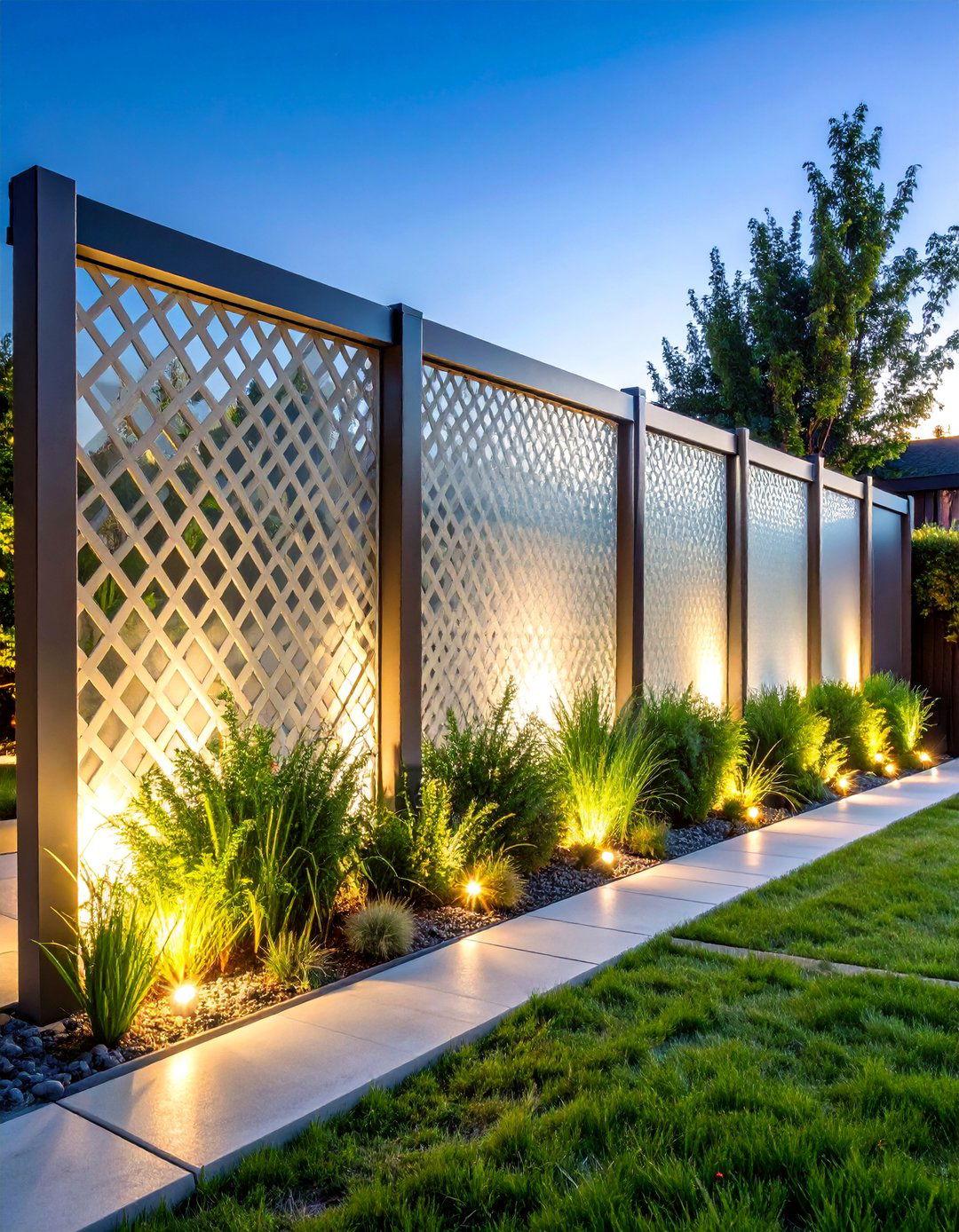 Frosted Acrylic Lattice Fence - 25 Lattice Fence Ideas