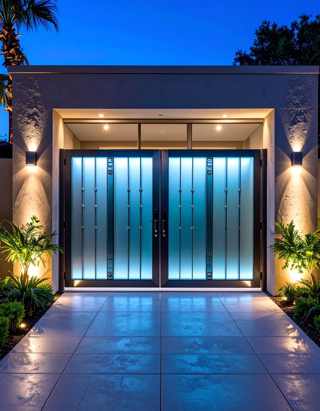 Frosted Glass Panel Fence Gate - 25 Fence Gate Ideas