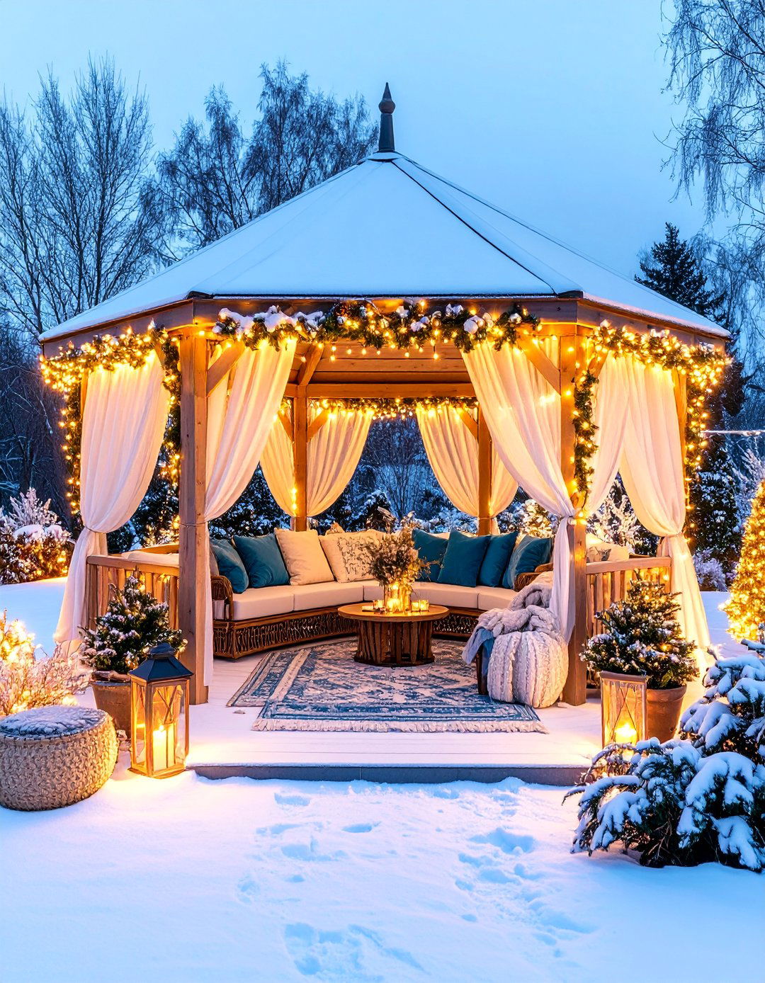 Frozen Outdoor Gazebo with Weather Protection - 25 frozen room decor ideas