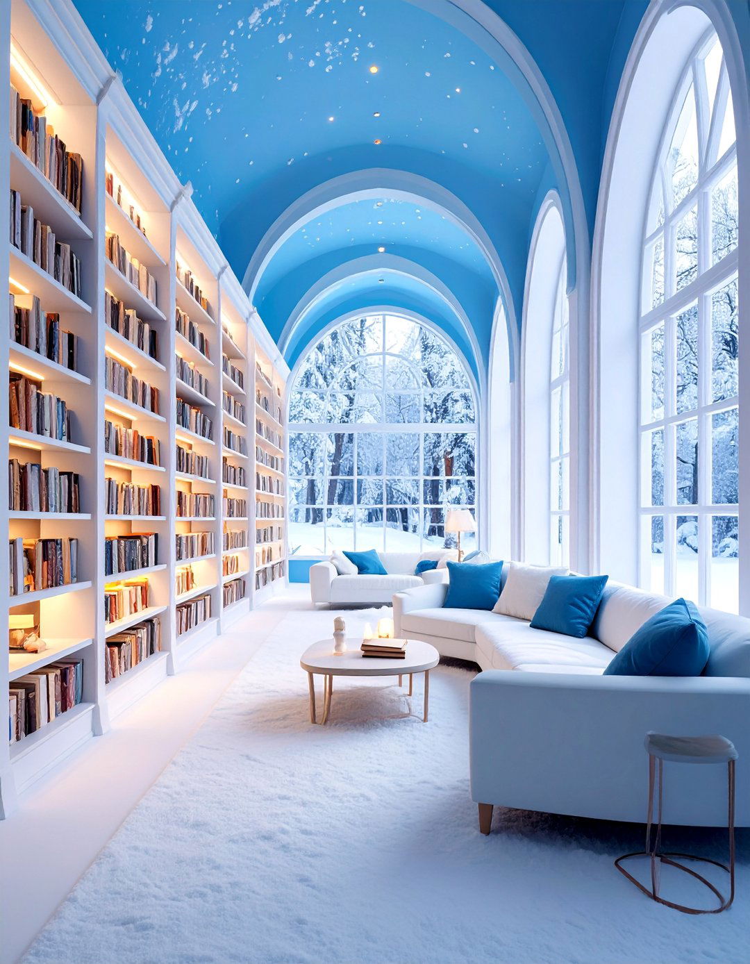 Frozen Reading Library with Cozy Nooks - 25 frozen room decor ideas