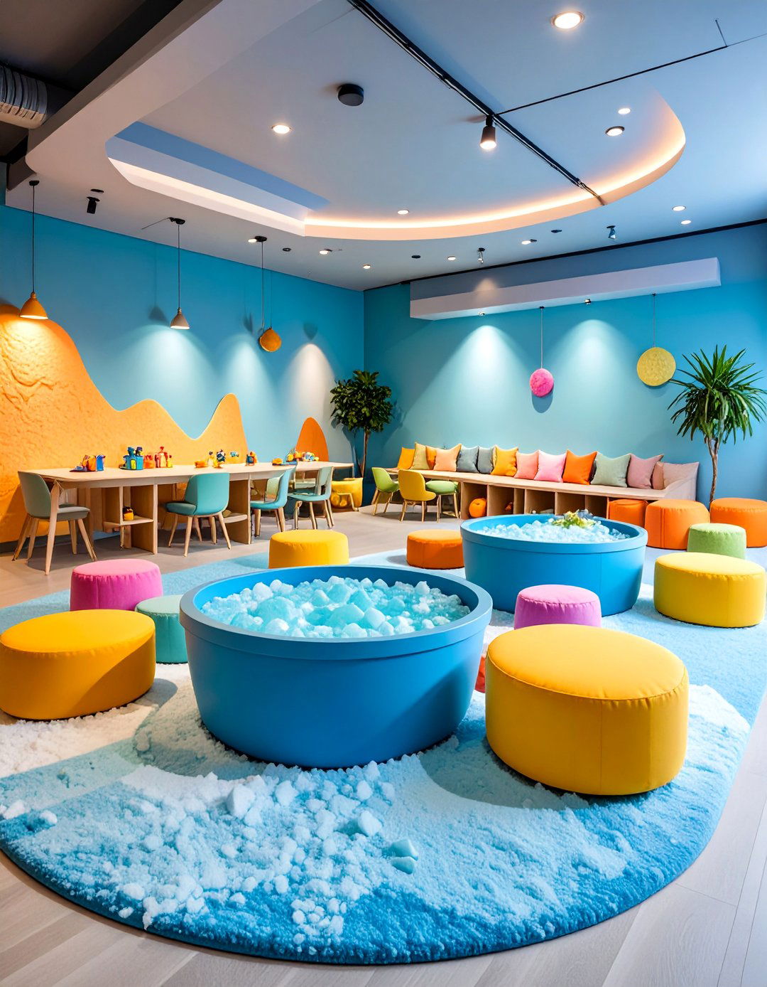 Frozen Sensory Play Area with Textural Elements - 25 frozen room decor ideas