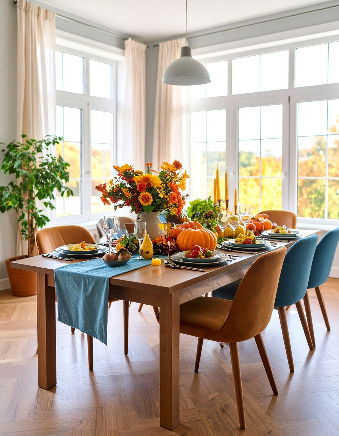 Fruit and Vegetable Thanksgiving Theme - 25 Thanksgiving Table Settings