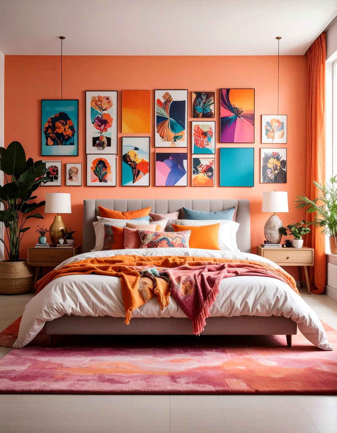 Futon Bedroom with Gallery Wall and Artistic Elements - 25 Futon Bedroom Ideas
