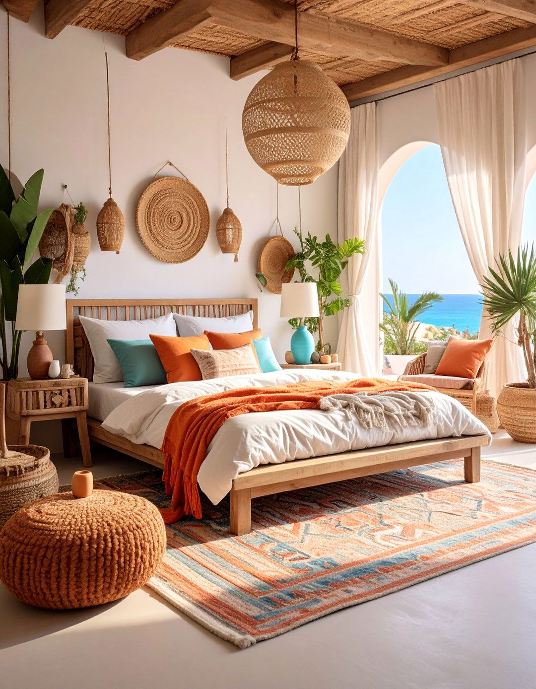 Futon Bedroom with Mediterranean Inspired Colors and Textures - 25 Futon Bedroom Ideas