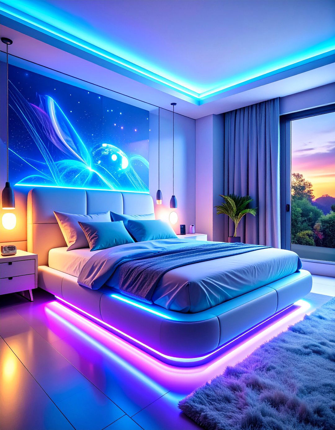 Futon Bedroom with Smart Technology and Modern Convenience - 25 Futon Bedroom Ideas