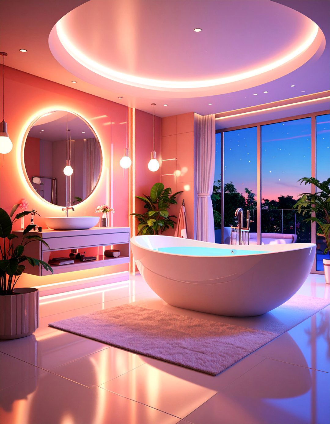 Future Retro Bathroom with Space Age Elements - 25 Eclectic Bathroom Ideas