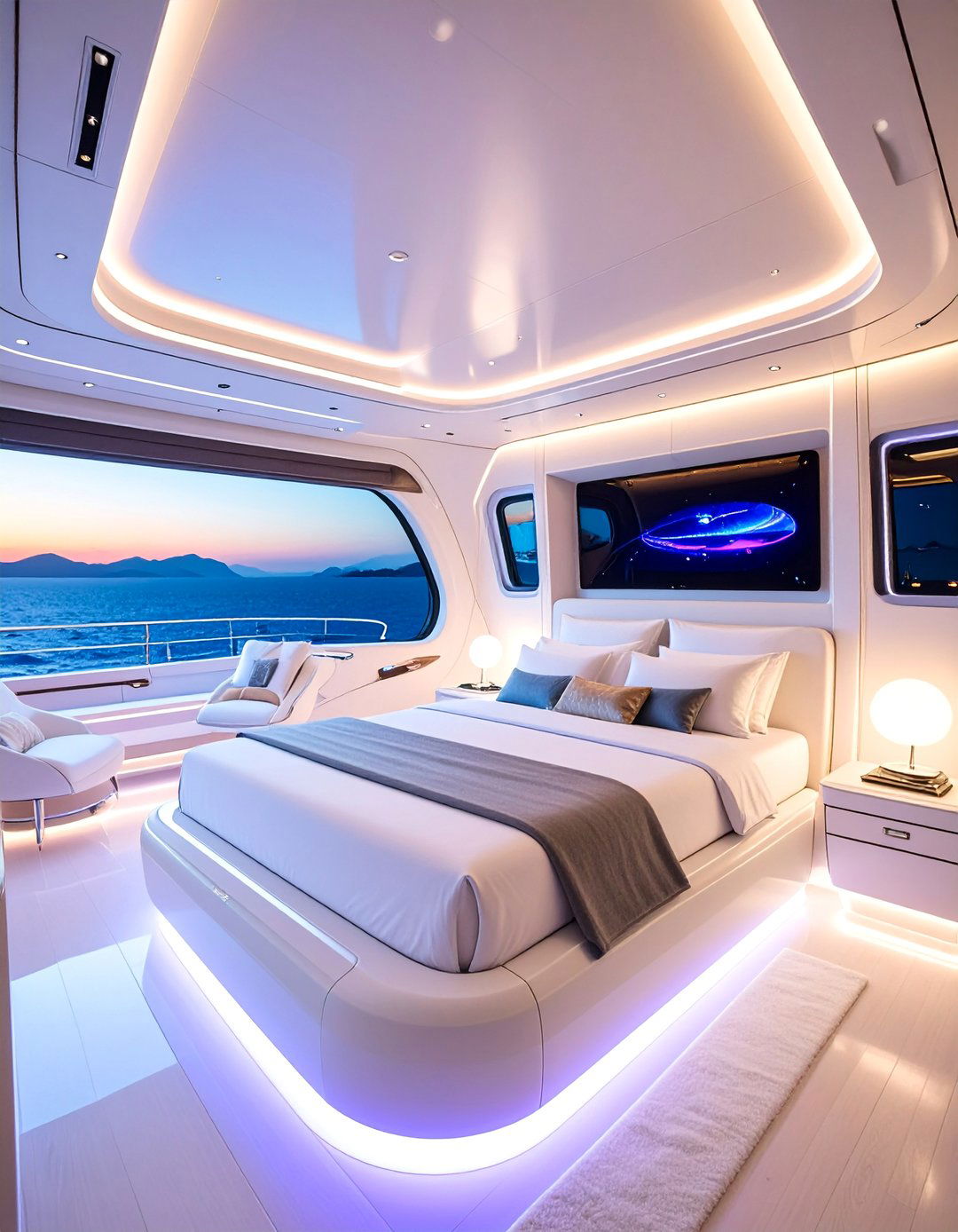Futuristic High Tech Yacht Bedroom - 25 yacht bedroom ideas