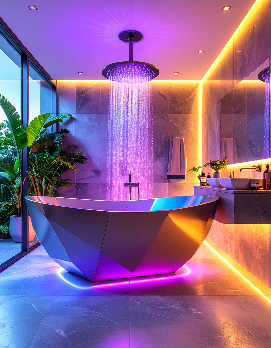 Futuristic Metallic Finish High Tech Design - 25 Tub-shower Combo Ideas