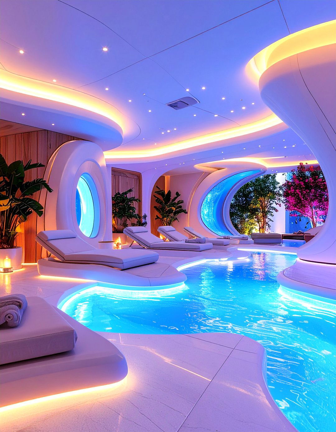 Futuristic Wellness Spa with Holographic Elements - 25 Spa Decor Ideas