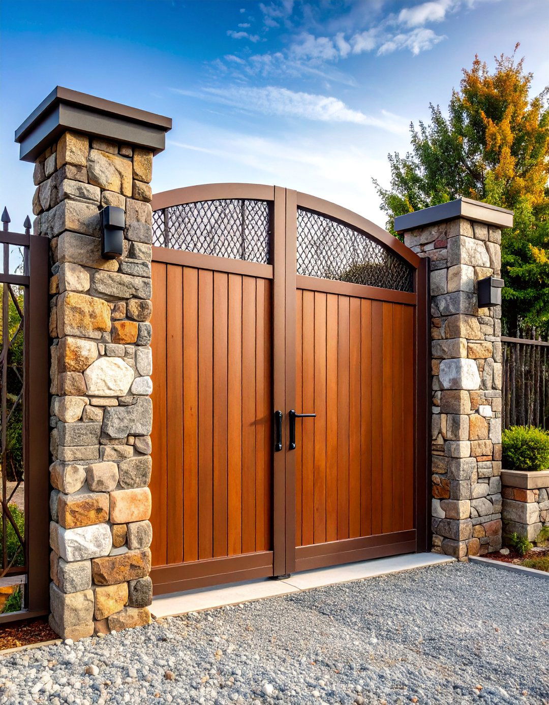 Gabion Pillar Mesh Fence Gate - 25 Fence Gate Ideas