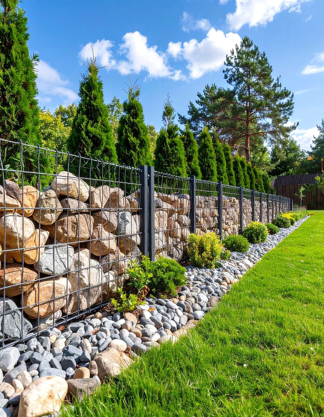 Gabion Wire Basket Edging - 25 Modern Garden Edging Ideas
