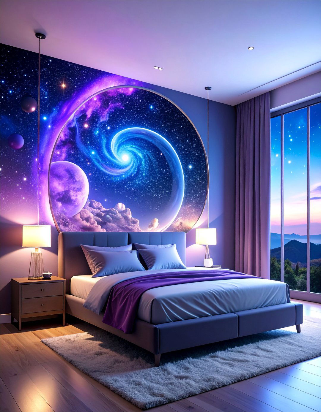 Galaxy Cosmic Mirror Design - 25 Mirror Painting Ideas