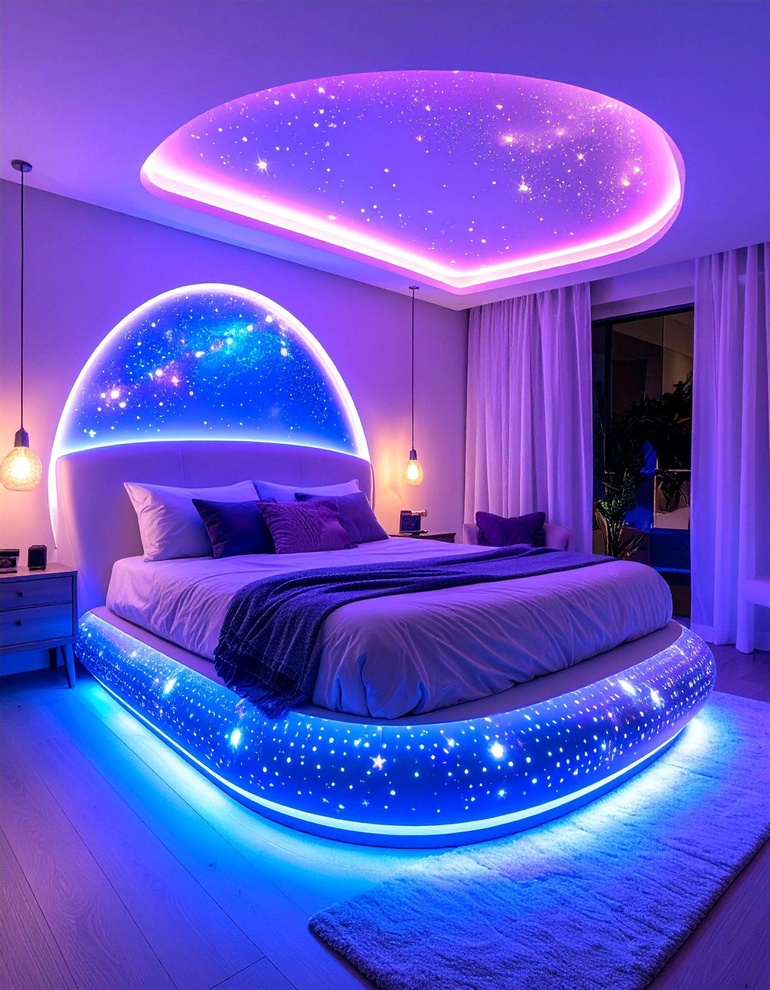 Galaxy Mobile Night Light Bedroom - 25 galaxy space-themed bedroom ideas