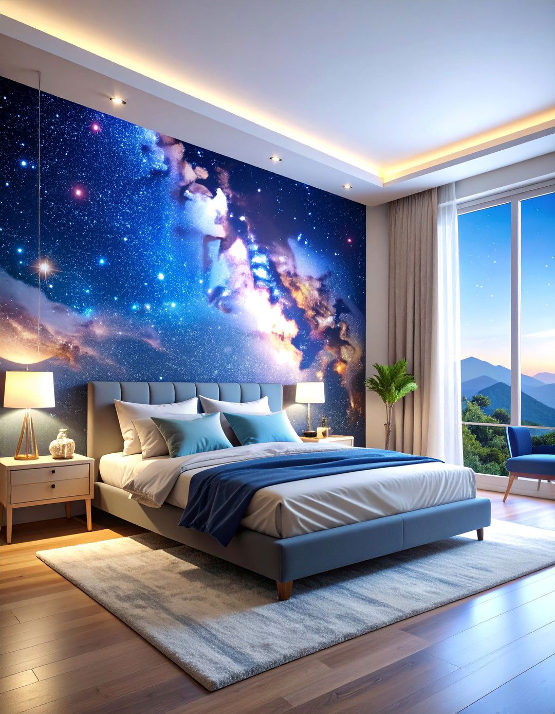 Galaxy Tapestry Wall Art Bedroom - 25 galaxy space-themed bedroom ideas