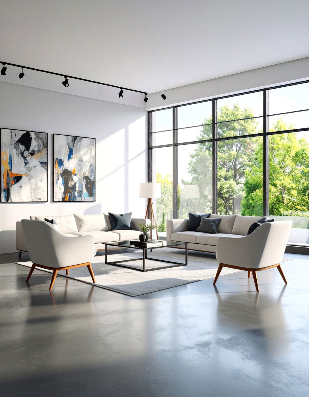 Gallery Style Black Floor Living Room - 25 Black Floor Living Room Ideas