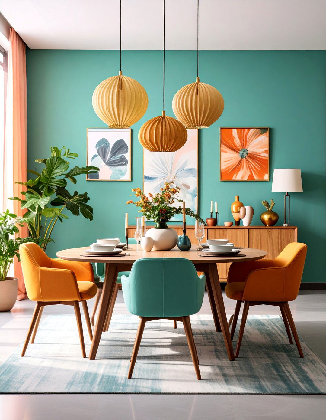 Gallery Wall Dining Room with Curated Art Collection - 25 Modern Dining Room Ideas