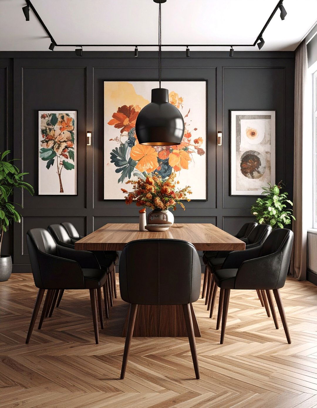 Gallery Wall Dining Room with Vintage Art Collection - 25 Mid-century Modern Dining Rooms