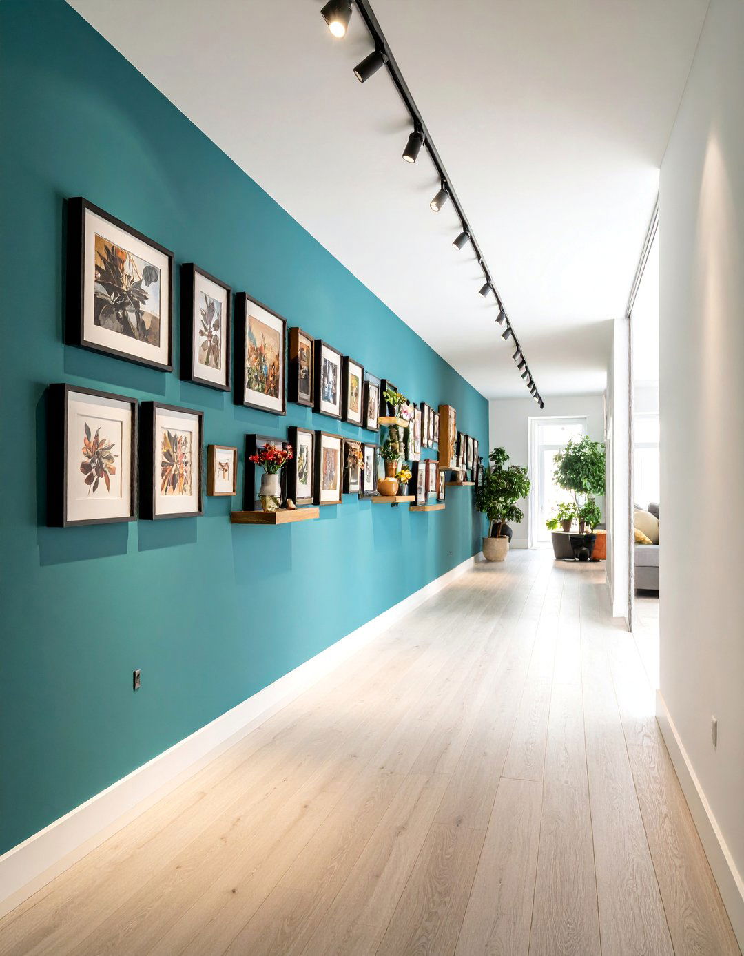Gallery Wall Display with Accent Lighting - 25 Alcove Ideas