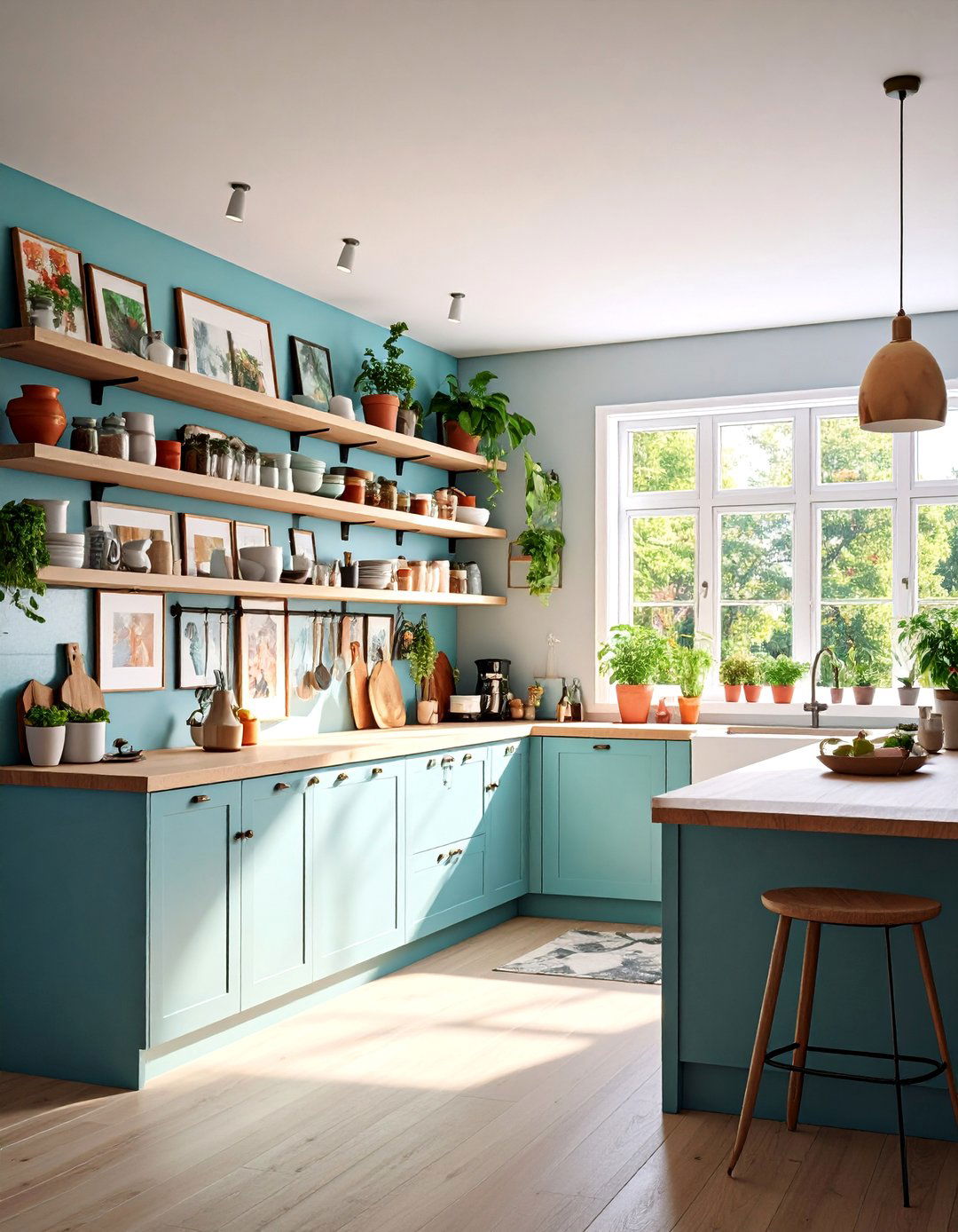 Gallery Wall Display with Artwork and Photos - 25 Kitchen Bay Window Ideas