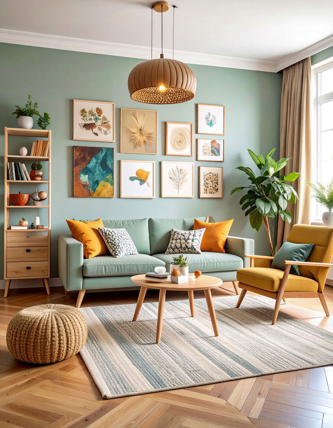 Gallery Wall Family Room with Art Focus - 25 Family Room Ideas