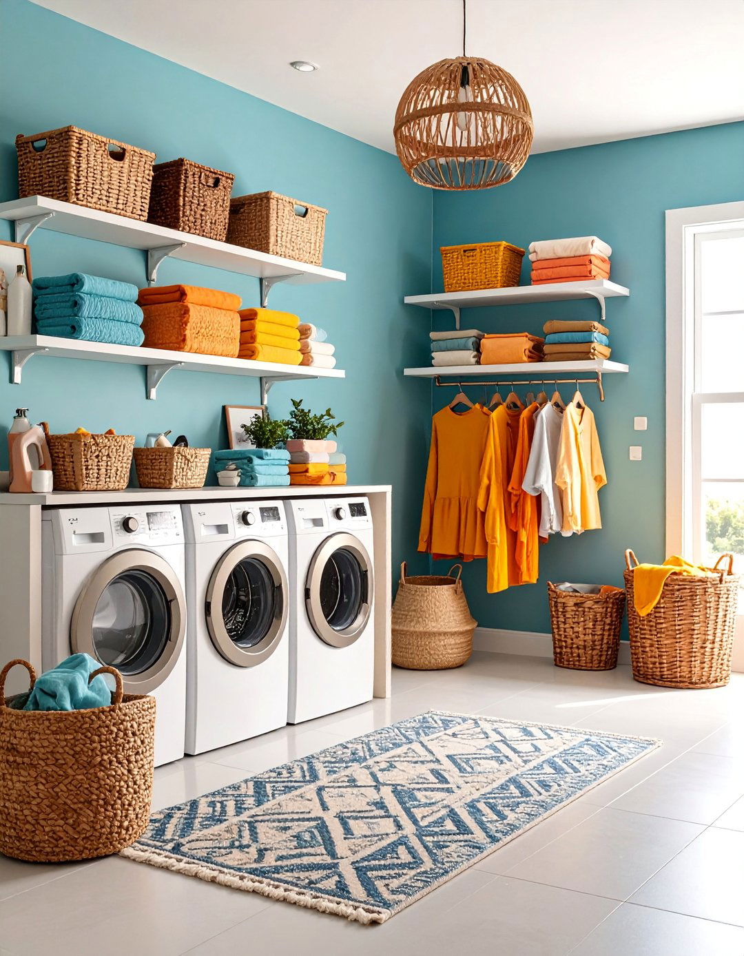 Gallery Wall Garage Laundry with Artistic Flair - 25 Garage Laundry Room Ideas