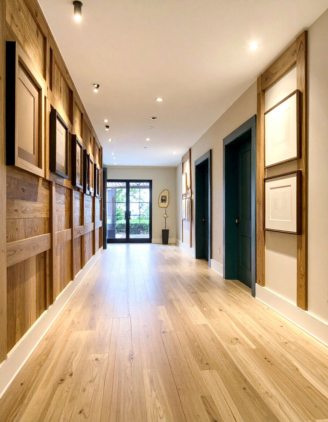 Gallery Wall Style Barnwood with Picture Frame Sections - 25 Barnwood Accent Wall Ideas