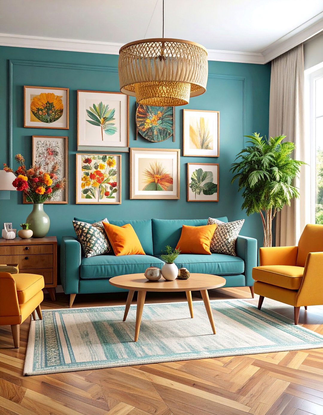 Gallery Wall TV Console with Mixed Frame Arrangement - 25 Tv Console Decor Ideas