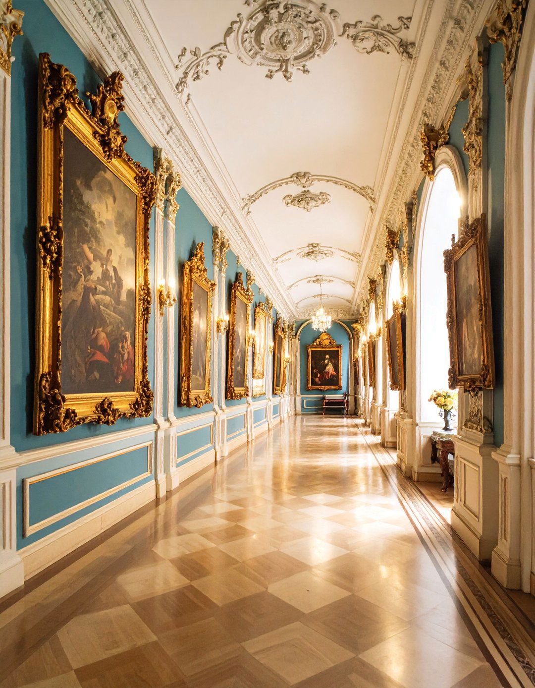 Gallery Wall Victorian Hallway with Period Artwork Display - 25 Victorian Hallway Ideas