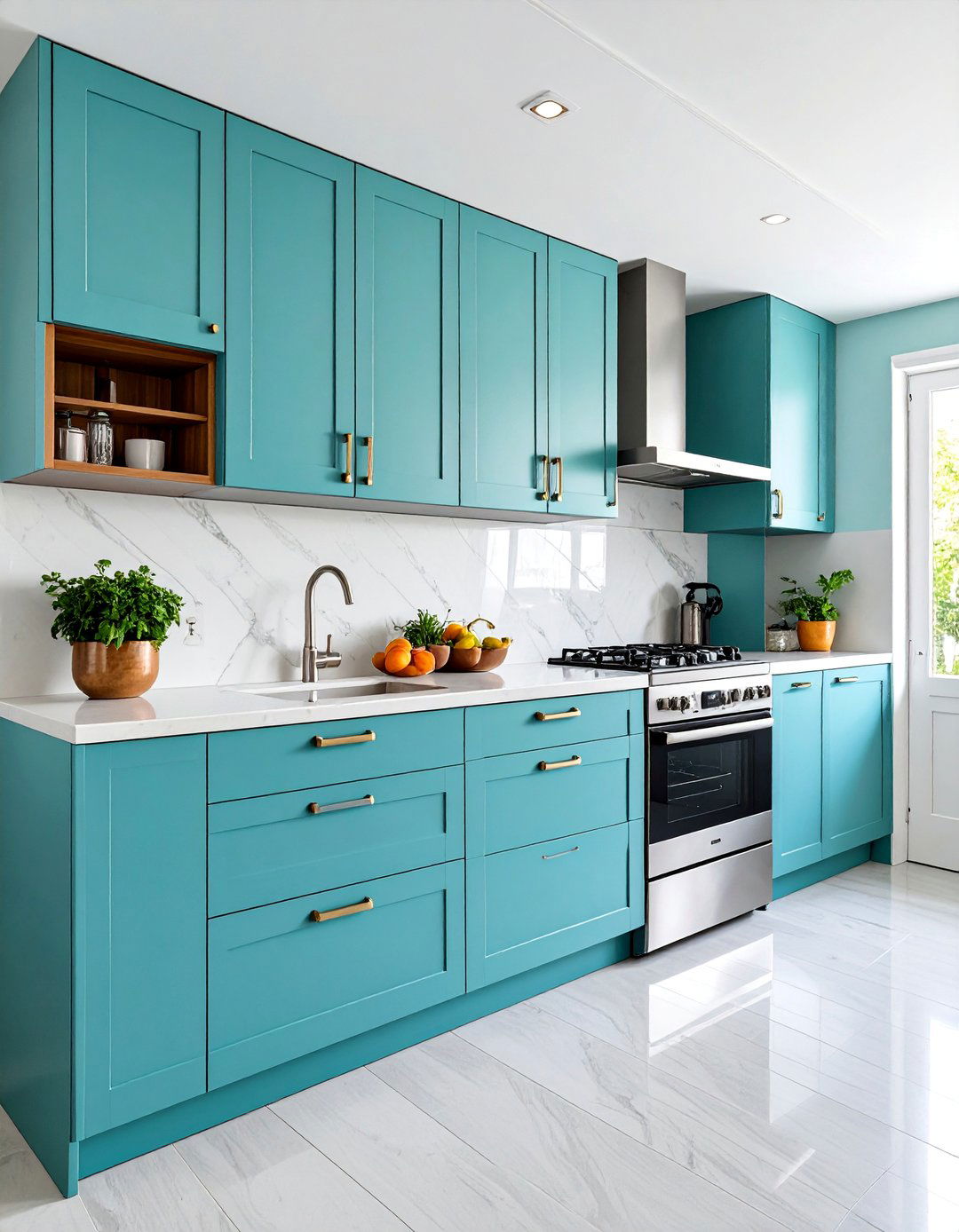 Galley Kitchen with Hidden Appliances - 25 Galley Kitchen Ideas
