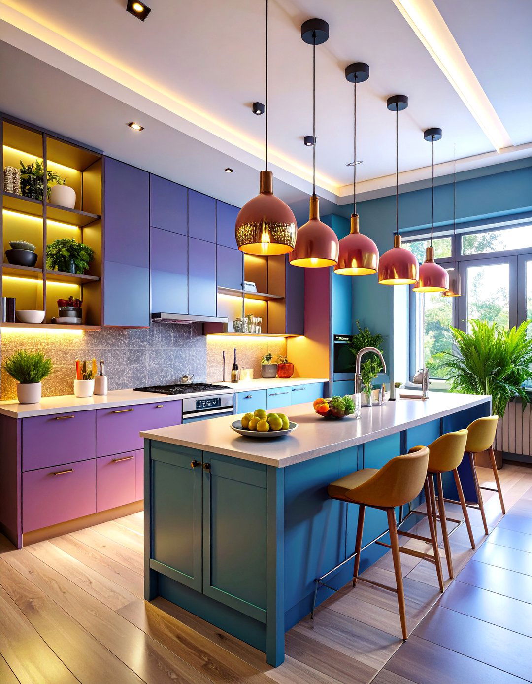 Galley Kitchen with Statement Lighting - 25 Galley Kitchen Ideas