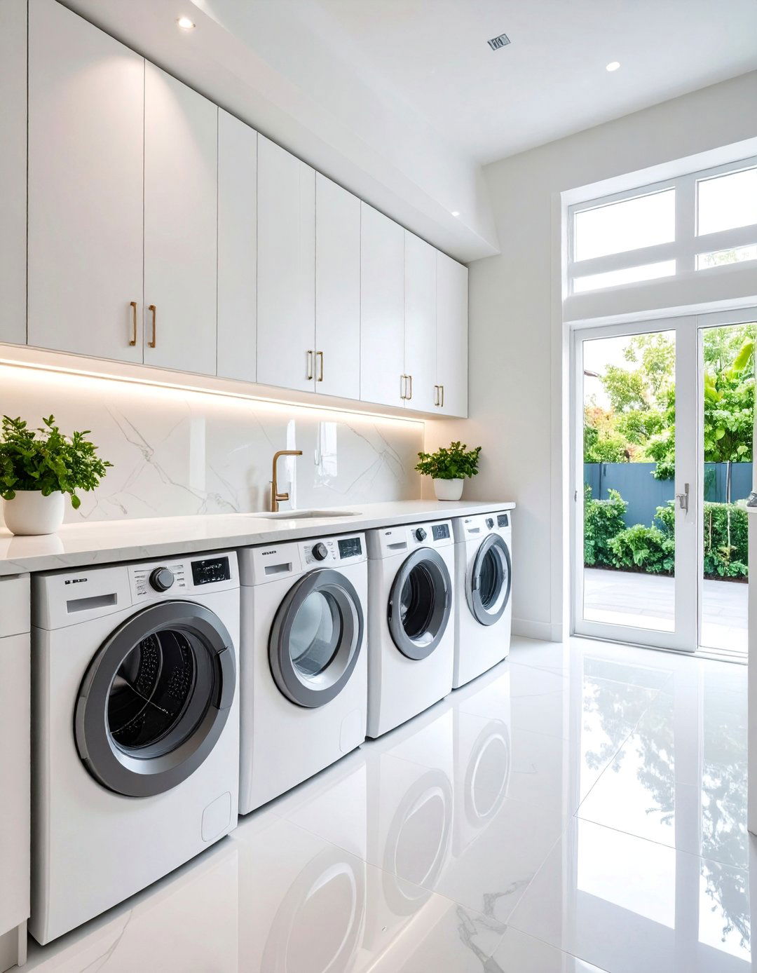 Galley Style Quartz Laundry Room Countertops - 25 Laundry Room Countertop Ideas