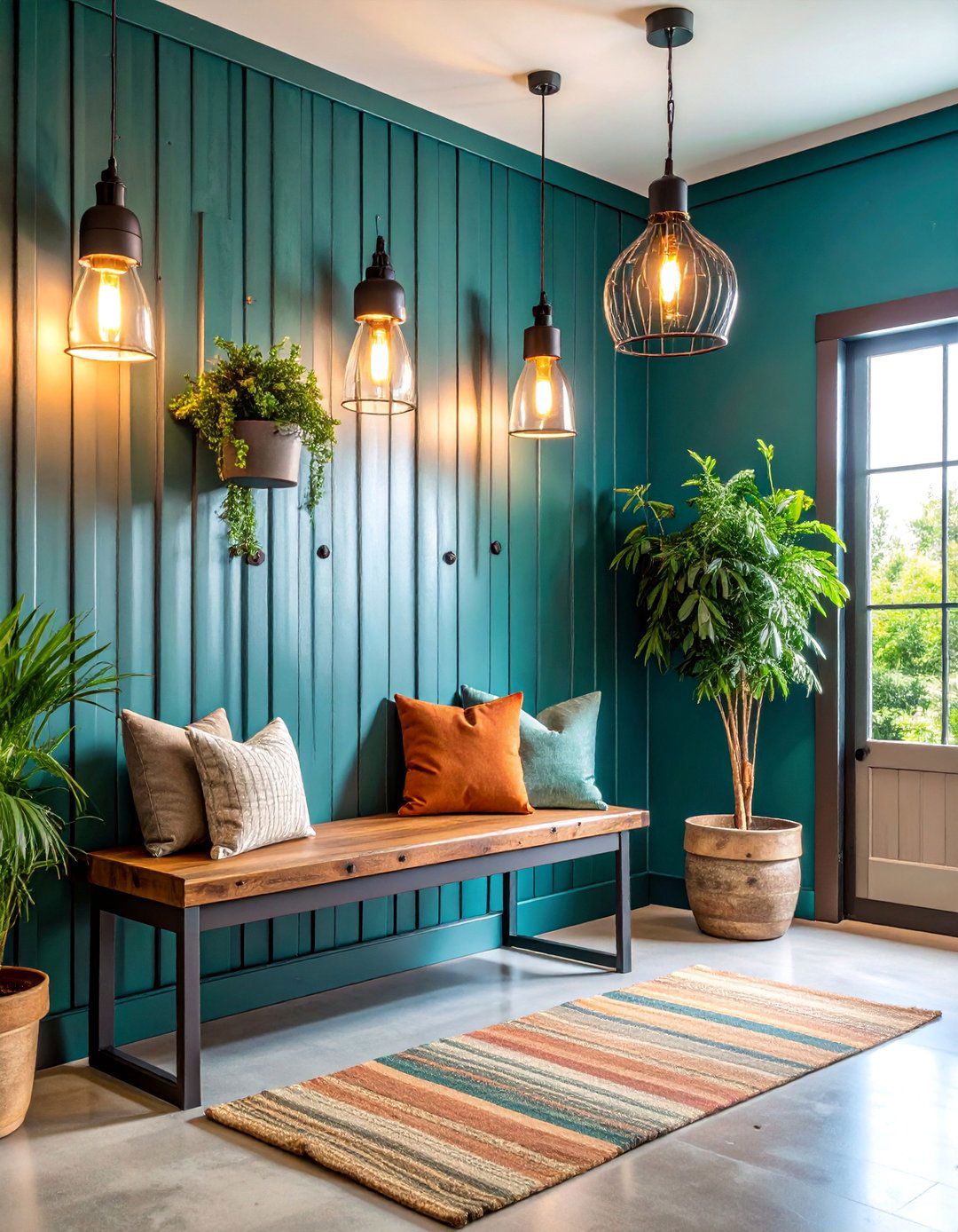 Galvanized Metal Accent Wall - 25 Farmhouse Entryway Ideas