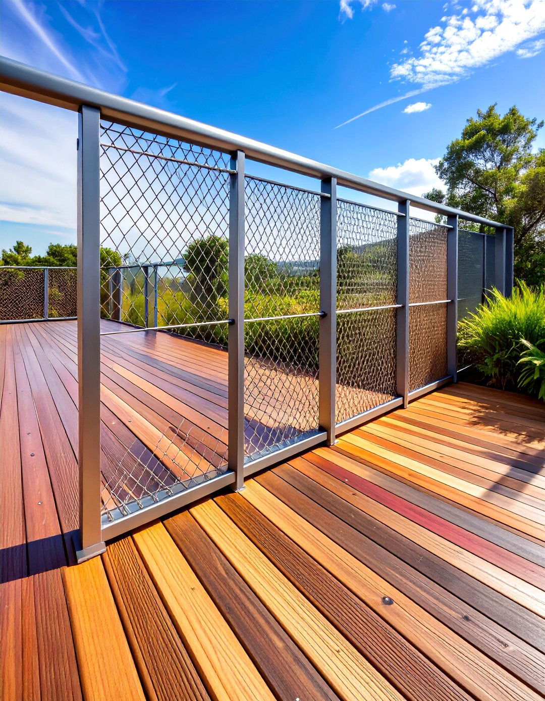 Galvanized Steel Mesh Deck Railing - 25 Metal Deck Railing Ideas