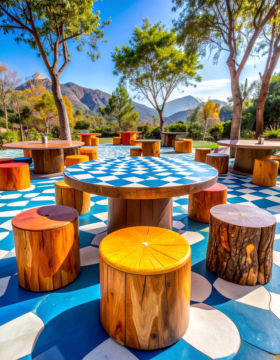 Game Day Tree Stump Activity Center - 25 Tree Stump Decorating Ideas