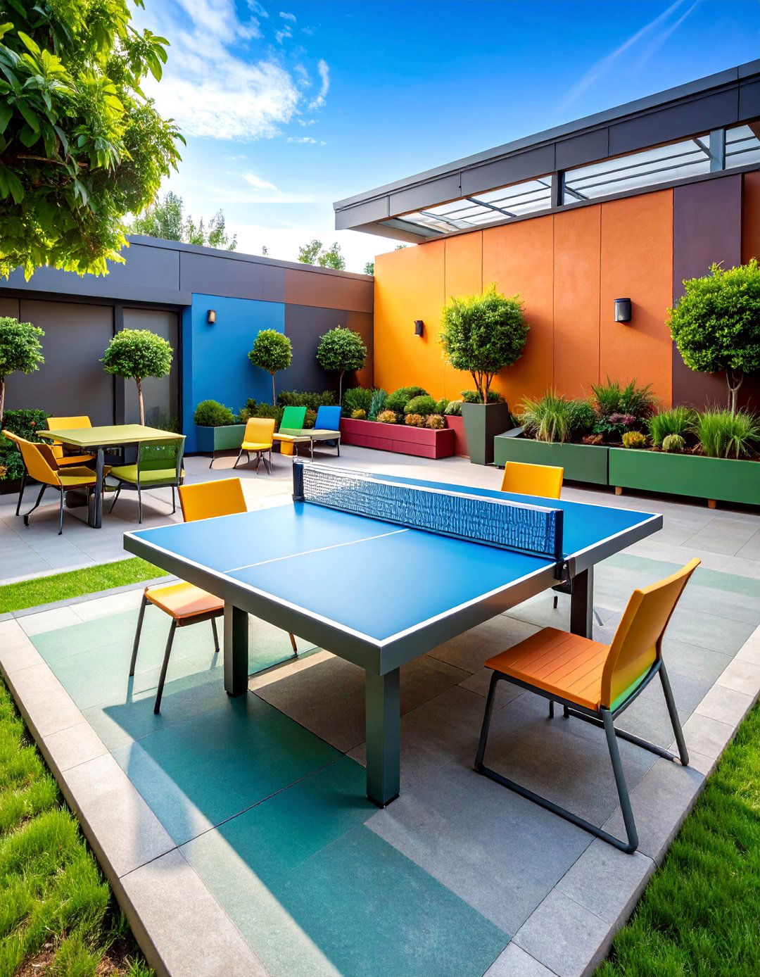 Game Patio with Sports Integration - 25 Mid-century Modern Patio Ideas