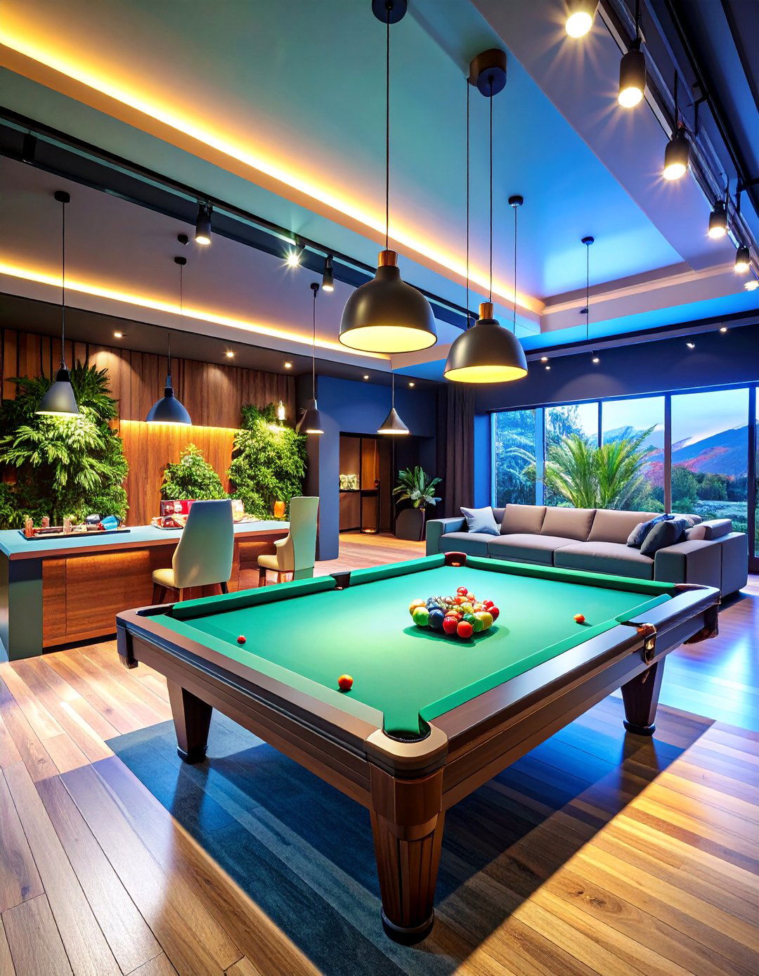 Game Room with Entertainment Focus - 25 Room Decorating Ideas