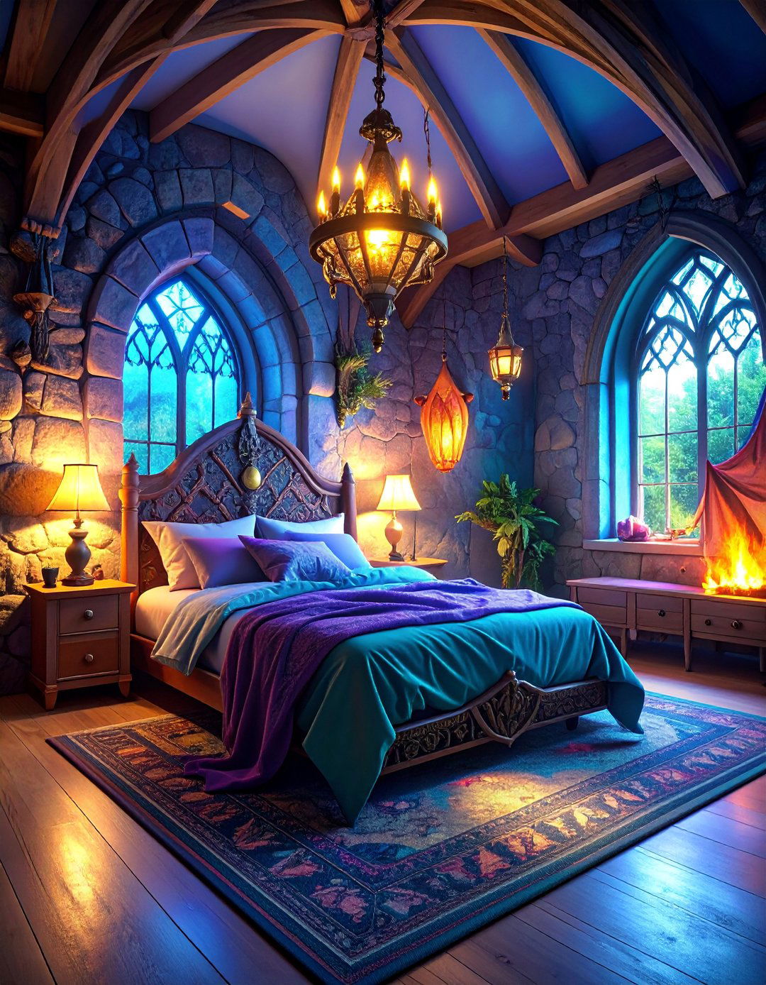 Gaming Bedroom with Fantasy RPG Theme and Medieval Design Elements - 25 Gaming Bedroom Ideas