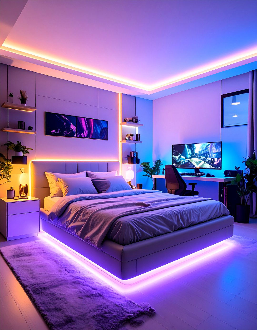 Gaming Bedroom with Modular Furniture Systems - 25 Boys Gaming Bedroom Ideas