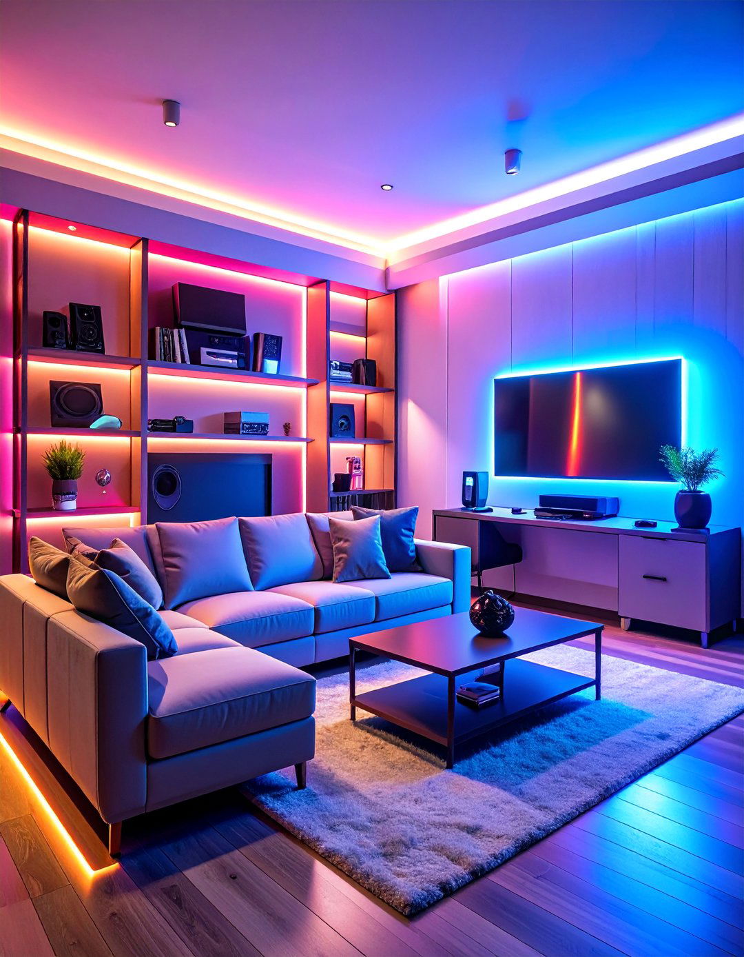 Gaming Entertainment Command Center - 25 Men's Living Room Ideas