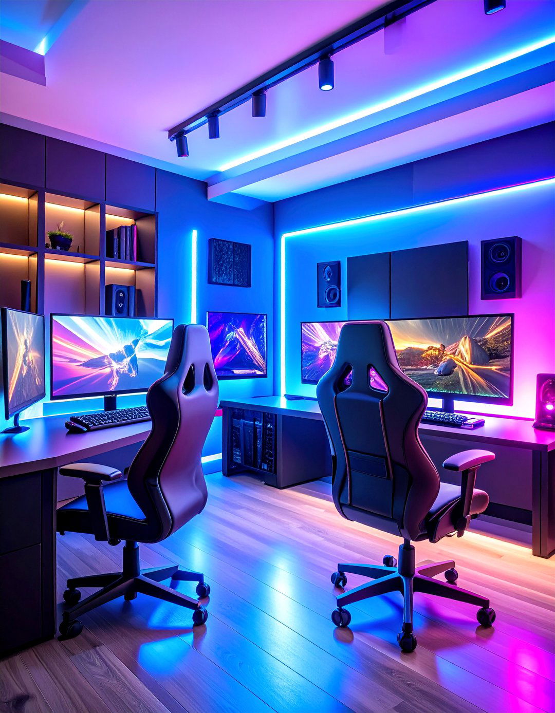 Gaming Paradise Living Room with High Tech Setup - 25 Man Cave Living Room Ideas