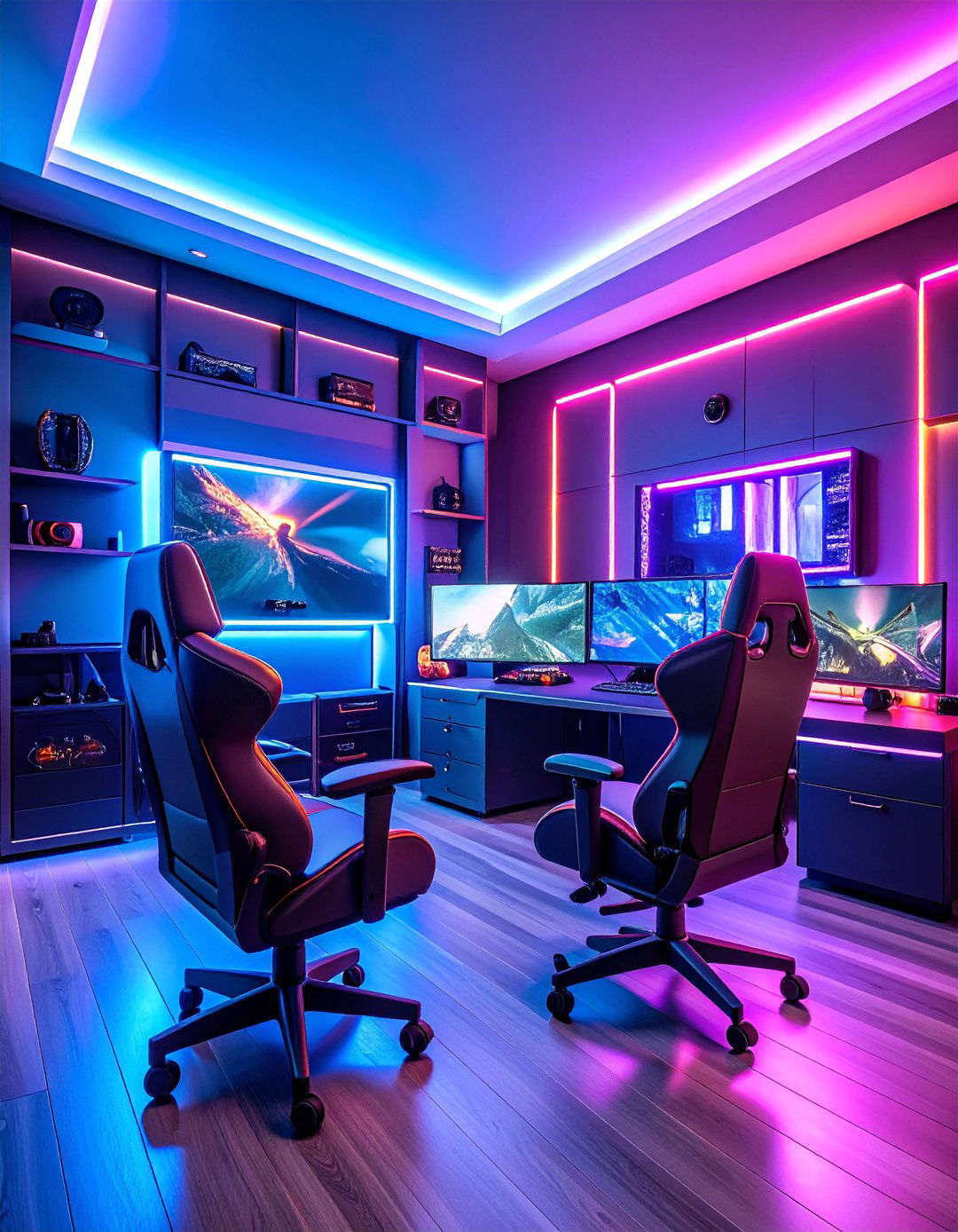 Gaming TV Room with Specialized Equipment Storage - 25 Tv Room Ideas