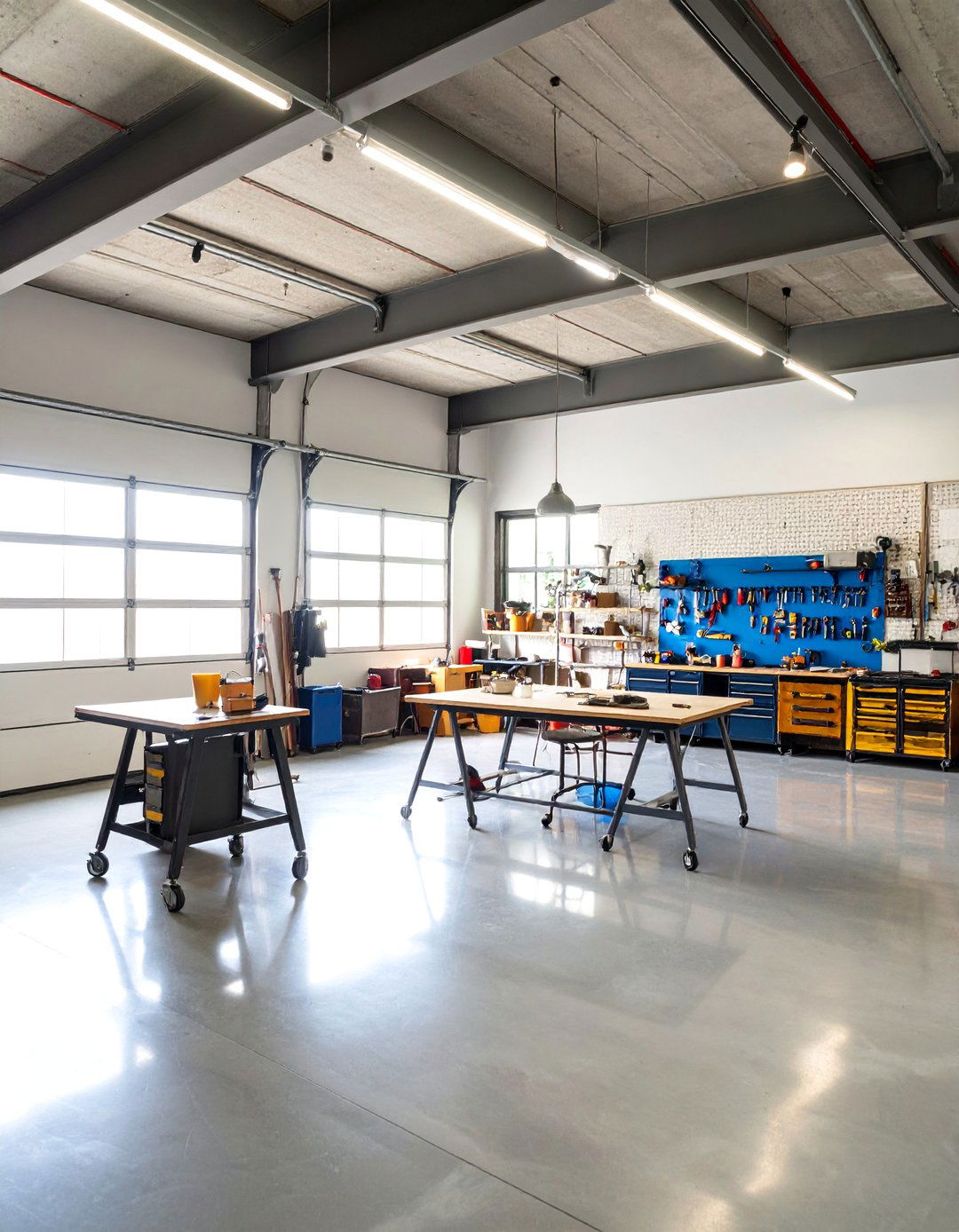 Garage Art Studio with Industrial Functionality - 25 Art Room Ideas